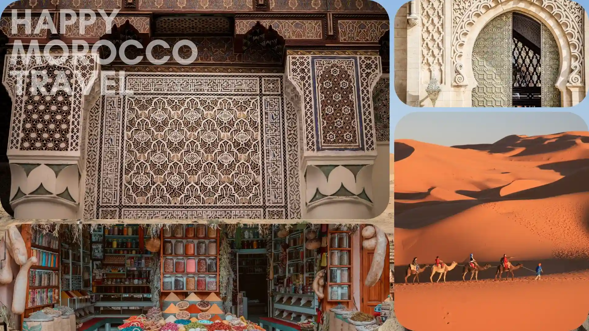 multiple pictures of best time to visit Morocco in one picture