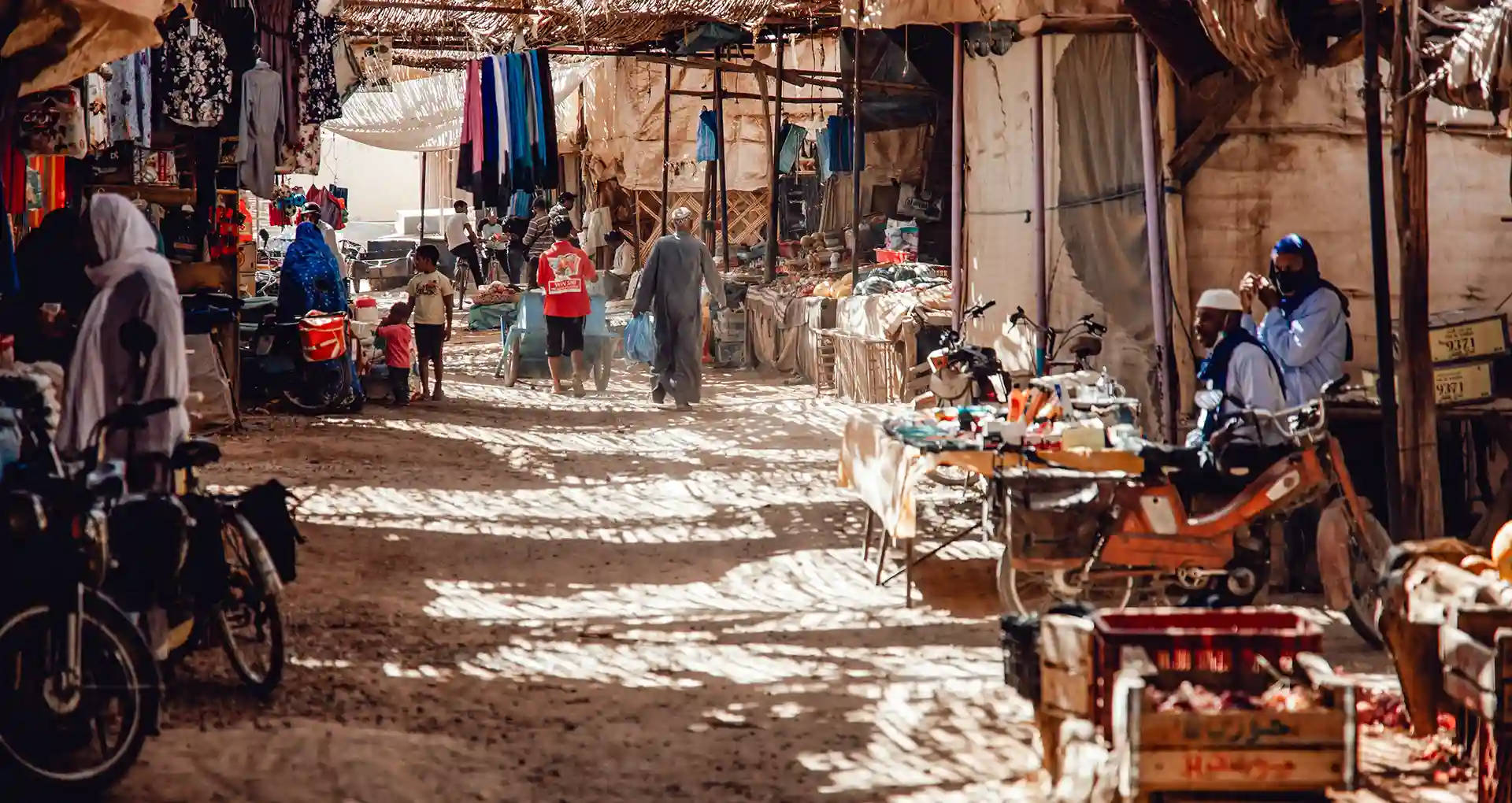 traditional Moroccan souk in Rissani the gate to sahara desert where the souk serves as a community gathering place